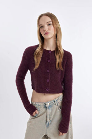 Coool Slim Fit Dar Kesim Bisiklet Yaka Triko Hırka
