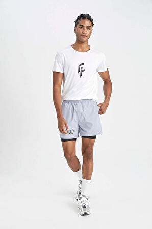 DeFactoFit Slim Fit Dar Kesim Fermuarlı Telefon Cepli Sporcu Taytlı Şort Z2147AZ24AUBE748