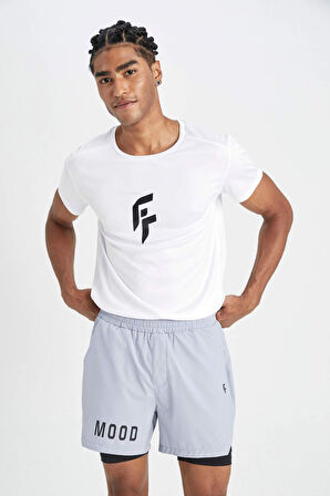 DeFactoFit Slim Fit Dar Kesim Fermuarlı Telefon Cepli Sporcu Taytlı Şort Z2147AZ24AUBE748
