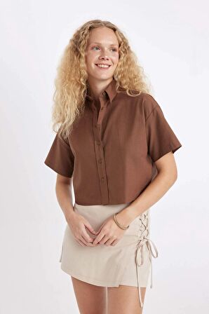 DeFacto Oversize Fit Kısa Kollu Gömlek D3521AX24HSBN321
