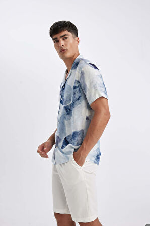 DeFacto Modern Fit Yazlık Polo Yaka Kısa Kollu Gömlek C4118AX24SMBE748