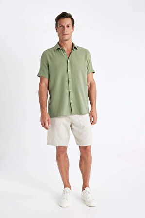 DeFacto Regular Fit Yazlık Polo Yaka Pamuklu Kısa Kollu Gömlek D2924AX24SMKH430
