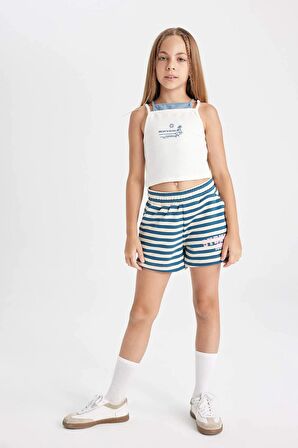 DeFacto Kız Çocuk Bisiklet Yaka Baskılı Atlet D0879A824HSER105