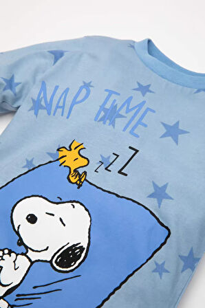 DeFacto Erkek Bebek Pijama Takım Snoopy Penye Uzun Kollu Üst Beli Lastikli Uzun Alt D3550A524WNBE177