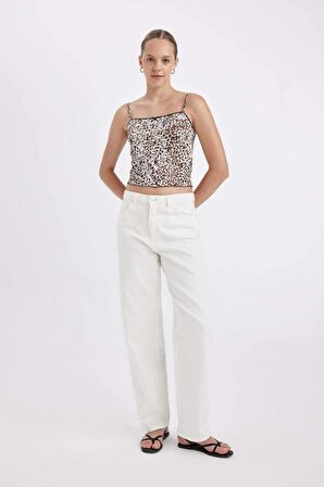 DeFacto Baggy Fit Yüksek Bel Uzun Jean Pantolon D3895AX24HSWT1