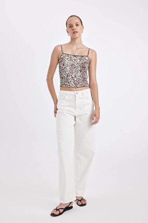 DeFacto Baggy Fit Yüksek Bel Uzun Jean Pantolon D3895AX24HSWT1