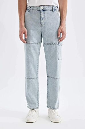 DeFacto Wide Leg Fit Geniş Kalıp Normal Bel Geniş Paça Jean Pantolon D2214AX24SMNM39