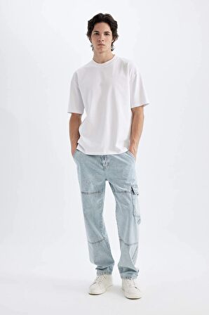 DeFacto Wide Leg Fit Geniş Kalıp Normal Bel Geniş Paça Jean Pantolon D2214AX24SMNM39