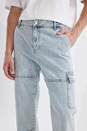 DeFacto Wide Leg Fit Geniş Kalıp Normal Bel Geniş Paça Jean Pantolon D2214AX24SMNM39