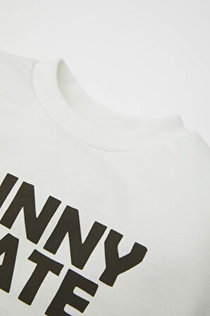 DeFacto Erkek Bebek 2'li Takım Baskılı Sweatshirt Beli Lastikli Pantolon D3362A524WNER105