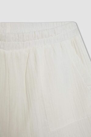 DeFacto Regular Fit Normal Bel Kısa Paça Müslin Şort Y0996AZ24HSWT32