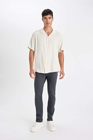 DeFacto Relax Fit Yazlık Polo Yaka Penye Kısa Kollu Gömlek C4117AX24SMBG354