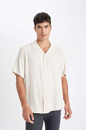 DeFacto Relax Fit Yazlık Polo Yaka Penye Kısa Kollu Gömlek C4117AX24SMBG354