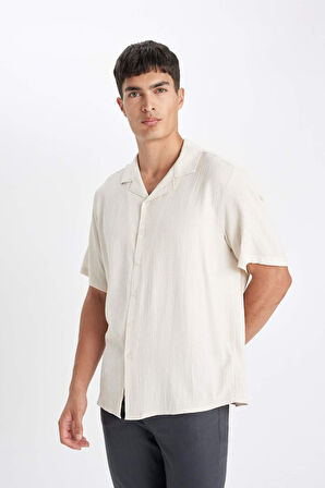 DeFacto Relax Fit Yazlık Polo Yaka Penye Kısa Kollu Gömlek C4117AX24SMBG354