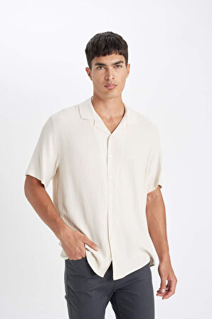 DeFacto Relax Fit Yazlık Polo Yaka Penye Kısa Kollu Gömlek C4117AX24SMBG354