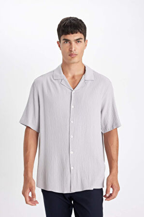 DeFacto Relax Fit Yazlık Polo Yaka Penye Kısa Kollu Gömlek C4117AX24SMGR451