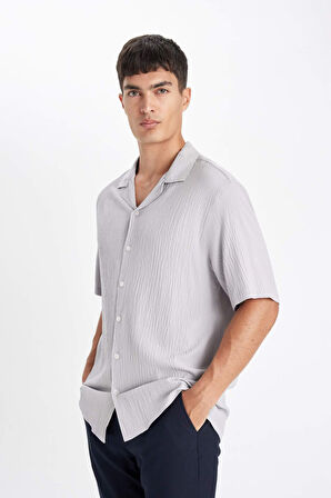 DeFacto Relax Fit Yazlık Polo Yaka Penye Kısa Kollu Gömlek C4117AX24SMGR451