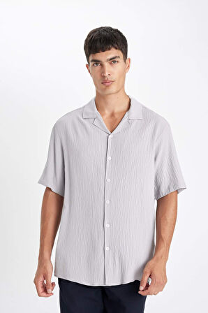 DeFacto Relax Fit Yazlık Polo Yaka Penye Kısa Kollu Gömlek C4117AX24SMGR451