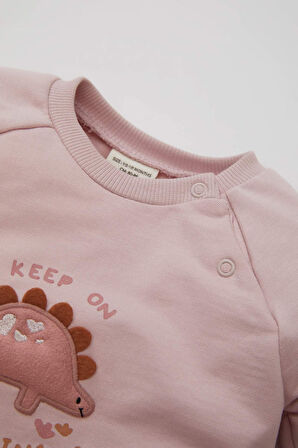 DeFacto Kız Bebek Safari Baskılı Sweatshirt Tayt 2'li Takım D2719A524AUPR345