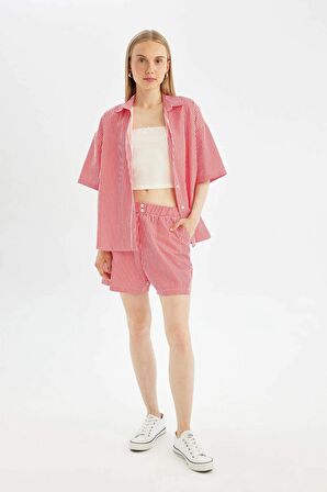 DeFacto Coool Regular Fit Normal Bel Kısa Paça Poplin Şort D3469AX24HSRD93