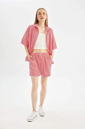 DeFacto Coool Regular Fit Normal Bel Kısa Paça Poplin Şort D3469AX24HSRD93