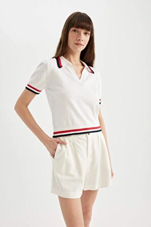 DeFacto Regular Fit Polo Yaka Kısa Kollu Triko Tişört D4263AX24SMER105