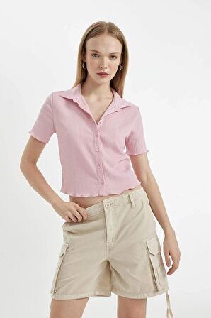 DeFacto Coool Regular Fit Normal Bel Kısa Paça Gabardin Şort D1006AX24SMBG155
