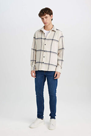 DeFacto Modern Fit Polo Yaka Oduncu Uzun Kollu Gömlek Y1692AZ24WNBG74