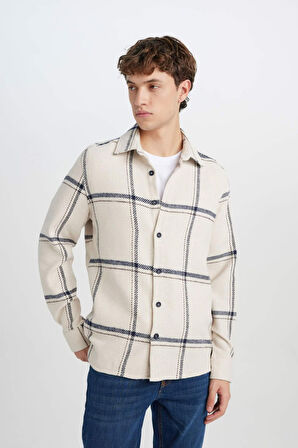 DeFacto Modern Fit Polo Yaka Oduncu Uzun Kollu Gömlek Y1692AZ24WNBG74