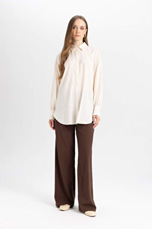 DeFacto Wide Leg Geniş Paça Esnek Belli Bağcıklı Basic Düz Pantolon C5628AX24AUBN540