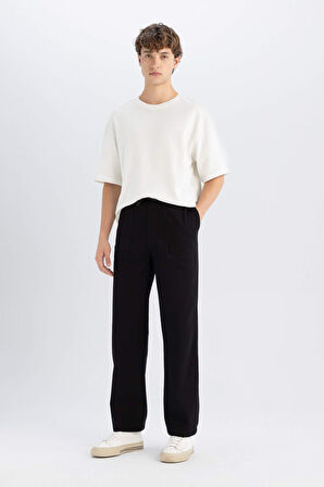 DeFacto Wide Straight Gabardin Pantolon C9159AX24AUBK81