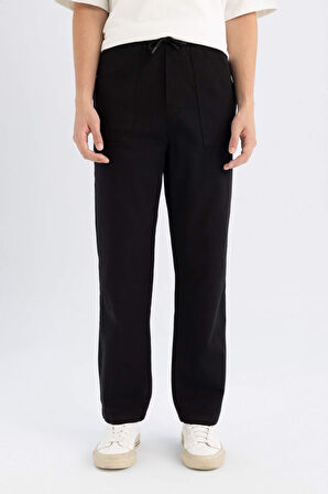 DeFacto Wide Straight Gabardin Pantolon C9159AX24AUBK81