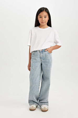 Kız Çocuk Wide Leg Geniş Paça Jean Pantolon