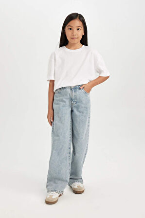 Kız Çocuk Wide Leg Geniş Paça Jean Pantolon