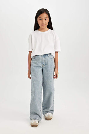 Kız Çocuk Wide Leg Geniş Paça Jean Pantolon