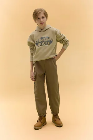 DeFacto Erkek Çocuk Oversize Geniş Kalıp Kapüşonlu Baskılı Sweatshirt D5408A824WNKH479