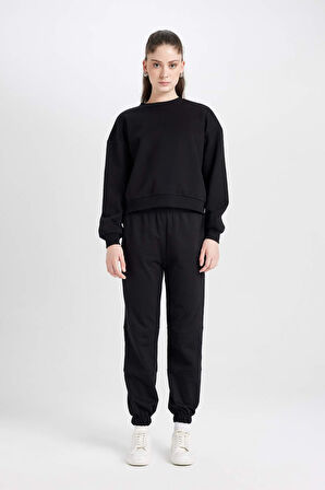 Jogger Eşofman Altı Beli Paçası Lastikli Cepli Uzun Boy Basic Düz