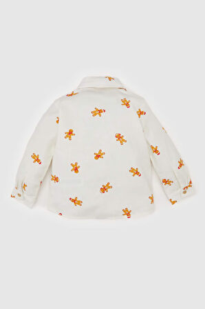 DeFacto Erkek Bebek Yılbaşı Temalı Twill Uzun Kollu Gömlek D6735A524WNER233