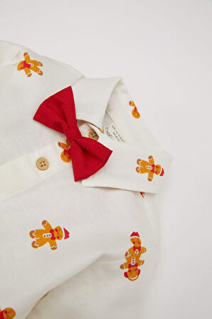 DeFacto Erkek Bebek Yılbaşı Temalı Twill Uzun Kollu Gömlek D6735A524WNER233