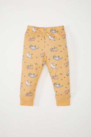 Kız Bebek Pijama Takımı Desenli Uzun Kollu Üst Beli Lastikli Uzun Alt