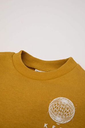 DeFacto Erkek Bebek 2'li Takım Baskılı Bisiklet Yaka Sweatshirt Beli Lastikli Eşofman Altı D5938A524WNYL310