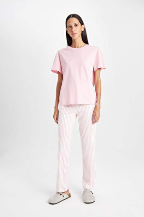 DeFacto Fall in Love Regular Fit Kısa Kollu Pijama Takımı D7540AX24AUPN149