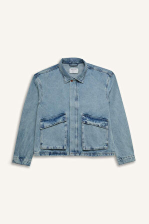 Regular Fit Cepli Jean Ceket