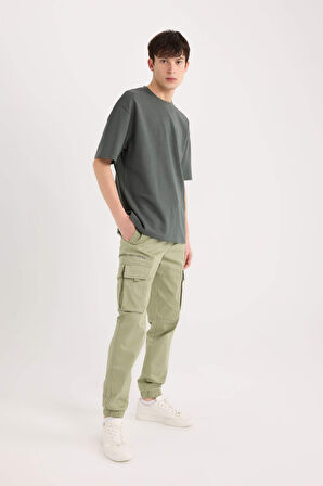 Regular Kargo Cepli Gabardin Jogger Pantolon