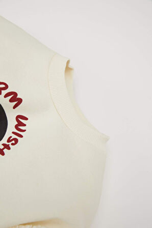 DeFacto Kız Bebek Bisiklet Yaka Yılbaşı Temalı İçi Yumuşak Tüylü Sweatshirt D6229A524WNER233