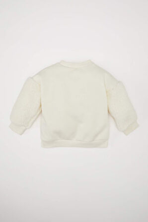 DeFacto Kız Bebek Bisiklet Yaka Yılbaşı Temalı İçi Yumuşak Tüylü Sweatshirt D6229A524WNER233