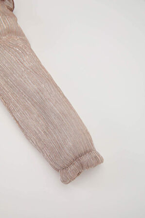 DeFacto Kız Bebek Uzun Kollu Şifon Elbise B2334A524WNBR476