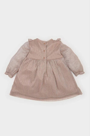 DeFacto Kız Bebek Uzun Kollu Şifon Elbise B2334A524WNBR476