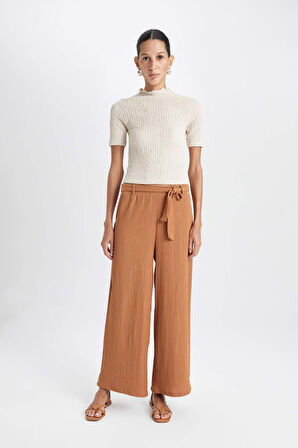 Culotte Geniş Paça Bürümcük Kapri