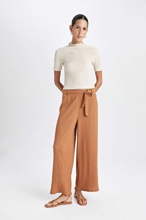 Culotte Geniş Paça Bürümcük Kapri
